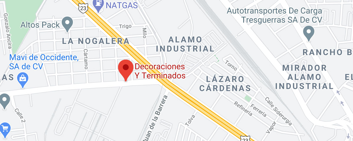 Dirección Showroom Decoraciones y Terminados